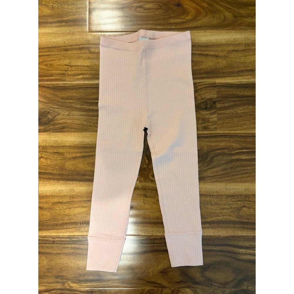 NWOT Hanna Andersson Ribbed Leggings, Light Pink, Size 3T